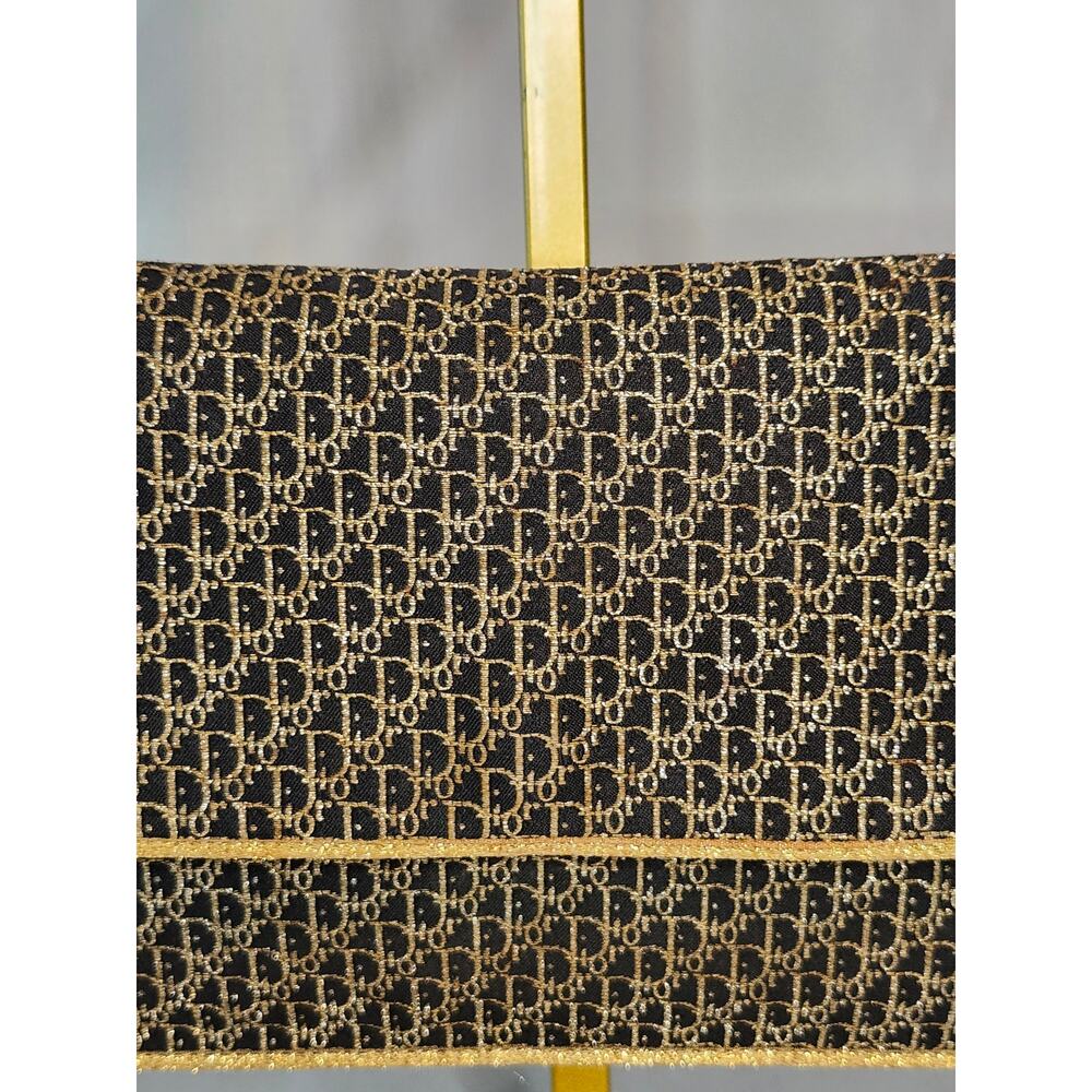 SOLD Christian Dior Vintage Trotter Chain Shoulder Bag Gold and Black NYE - Picture 3 of 15